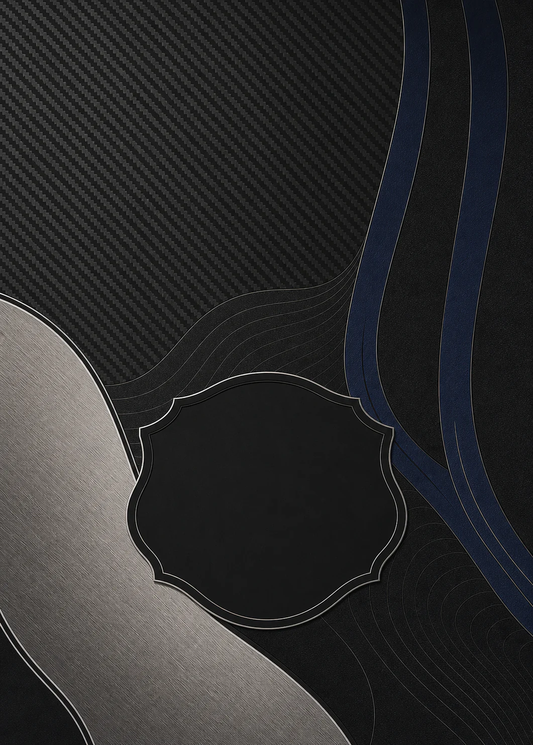 Obsidian, platinum, and ultramarine custom pickleball paddle artwork
